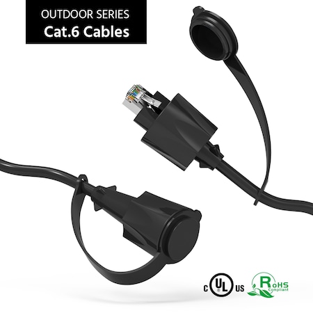 Bestlink Netware CAT6 SFTP Industrial Outdoor Patch Cable w/Dust Cap- 50ft- Black 100233BK